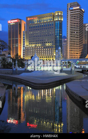 Malaysia, Kuala Lumpur, Masjid Jamek Moschee, Skyline, Zusammenfluss der Flüsse Gambak und Klang, Stockfoto