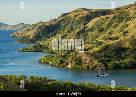 Indonesien, Ost-Nusa Tenggara, Rinca Insel Komodo National Park als Weltkulturerbe der UNESCO, Loh Buaya Bay aufgeführt Stockfoto