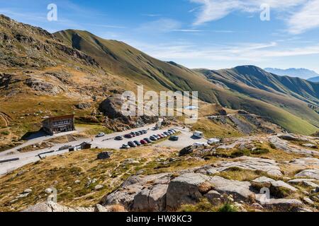 Frankreich, Savoyen, Maurienne-Tal, die Sicht der Col De La Croix de Fer, Hintergrund Belledonne Stockfoto