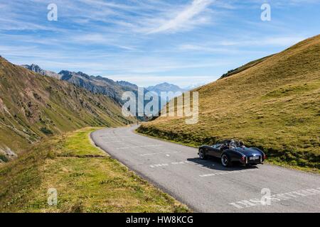 Frankreich, Savoyen, Maurienne-Tal, dem Gesichtspunkt der Glandon Pass, im Hintergrund Belledonne Stockfoto