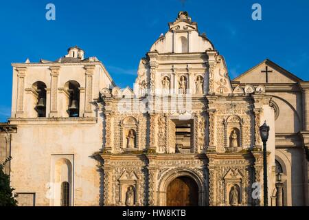 Guatemala, Escuintla, Quetzaltenango Xela oder Abteilung ist die zweitgrößte Stadt Guatemalas (alt: 2333 m), Fassade der alten Kathedrale des Heiligen Geistes (1532) Stockfoto