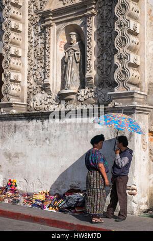 Guatemala, Escuintla, Quetzaltenango Xela oder Abteilung ist die zweitgrößte Stadt Guatemalas (alt: 2333 m), Fassade der alten Kathedrale des Heiligen Geistes (1532) Stockfoto