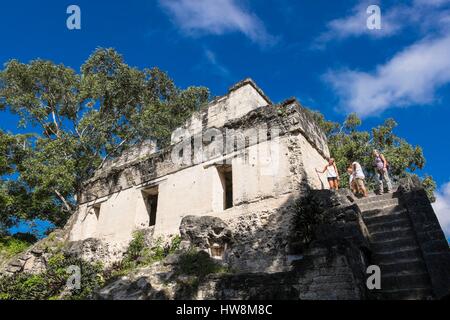 Guatemala, Petén Abteilung, Tikal Nationalpark, ein UNESCO-World Heritage Site Tempel Acropole centrale Stockfoto