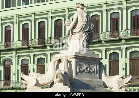 Kuba, Ciudad De La Habana Provinz, Havanna, Centro Habana Bezirk, Fassade im Neo-klassischen Stil das Saratoga Hotel Paseo de Marti auch genannt Paseo del Prado, in der Nähe der Capitolio Nacional und Fuente De La India genannt auch edle Habana vertreten Ha Stockfoto