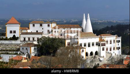 Portugal, Lisboa e Setubal Provinz Lissabon Region Sintra Stadt, National Palace (Palacio Nacional), einen königlichen Palast mit seinen Ursprung aus dem 15. Jahrhundert Stockfoto