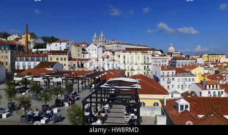 Portugal, Lissabon, Alfama Bereich Belvedere Portas do Sol Stockfoto