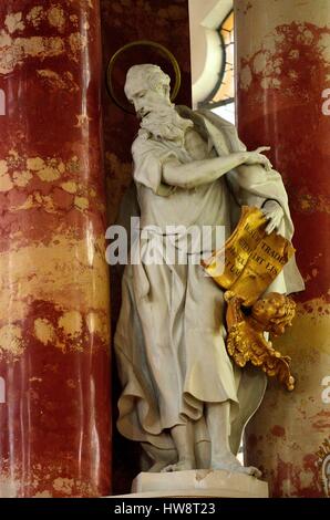 Deutschland, Bayern, Steingaden, Wies lateinische katholische Kirche (Rokoko-Stil), Weltkulturerbe der UNESCO, entworfen im Jahre 1740 von Dominitius Zimmermann Stockfoto