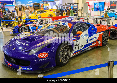 Moskau - August 2016: Ferrari F458 Italia SMP Racing MIAS Moscow International Automobile Salon am 20. August 2016 in Moskau vorgestellt. Stockfoto