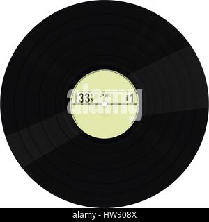 Vintage Vinyl-Schallplatte. Flache Vektor. Stock Vektor