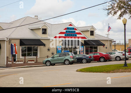 Main Street America Restaurant in Lake Placid Florida bekannt als die Stadt Wandbilder Stockfoto
