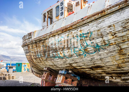 Alten isländischen Fischerboot Stockfoto