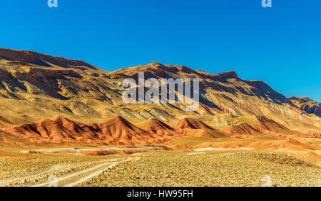 Landschaft des hohen Atlas-Gebirges zwischen Ait Ben Ali und Bou Tharar, Marokko Stockfoto