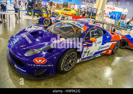 Moskau - August 2016: Ferrari F458 Italia SMP Racing MIAS Moscow International Automobile Salon am 20. August 2016 in Moskau vorgestellt. Stockfoto