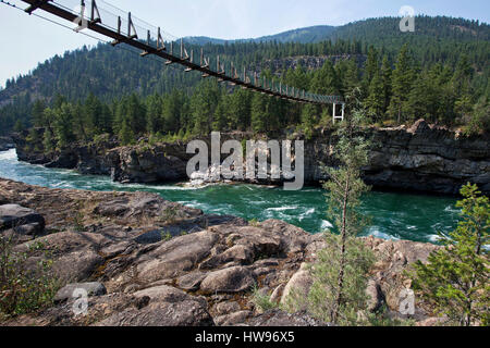 Hängebrücke über den Kootenay-River in der Nähe von Provinz Libby, Montana, USA Stockfoto