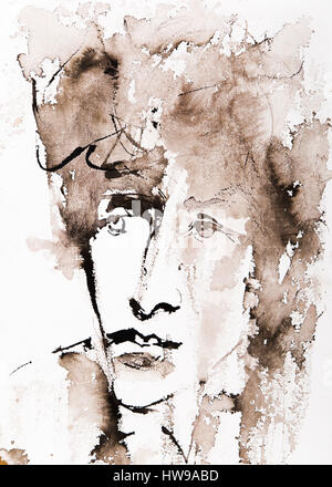 Porträt du Compositeur interpretieren Bob Dylan (Ne En 1941), Illustration von Ewa KLOS © Ewa KLOS/Opale Stockfoto