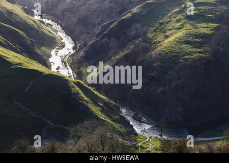 Fluss Dove, Dovedale, Peak District National Park, Derbyshire Stockfoto
