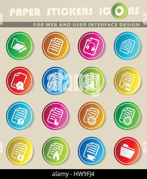 Dokumente Vektor-Icons für User Interfacedesign Stock Vektor