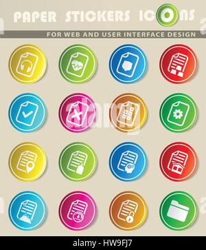 Dokumente Vektor-Icons für User Interfacedesign Stock Vektor