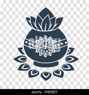 Silhouette Symbol gold Pot - Ugadi. Symbol in der linearen Stil Stock Vektor