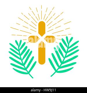 Symbol-Urlaub - Palmsonntag. Symbol in der linearen Stil Stock Vektor