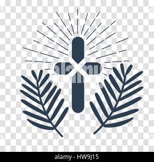 Symbol-Urlaub - Palmsonntag. Silhouette-Symbol in der linearen Stil Stock Vektor