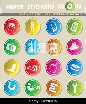 Sanitär-Service-Vektor-Icons für User Interfacedesign Stock Vektor