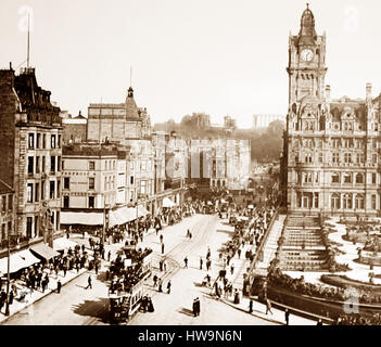 Princes Street, Edinburgh, Schottland - viktorianischen Zeit Stockfoto