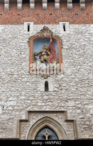 Mittelalterliche Turm von St. Florian Tor in Krakau, Polen. Stockfoto