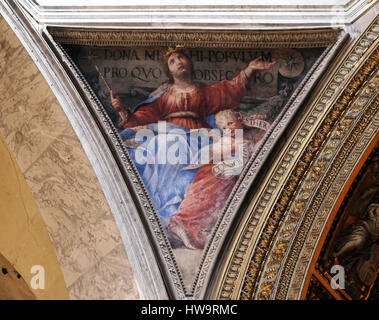 Fresco-Esther von Raffaele Vanni in der Kirche Santa Maria del Popolo, Rom, Italien am 2. September 2016. Stockfoto