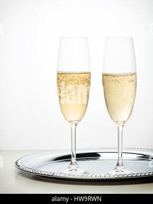 zwei Gläser Sekt Stockfoto