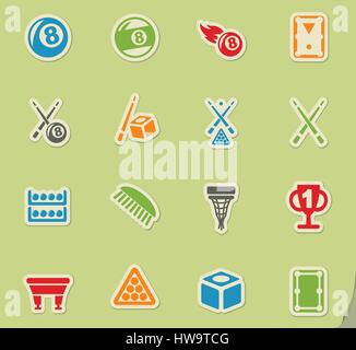 Billard Web Icons für User Interfacedesign Stock Vektor