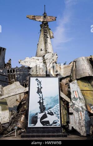 Vietnam, Hanoi, Vietnam Museum für Militärgeschichte, Wrack der Vietnam-Krieg-Ära US-Flugzeuge Stockfoto