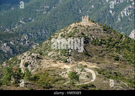 Ruinen des Vivario Fort oder Pasciolo Redoubt, Vivario, Haute Corse, Frankreich Stockfoto