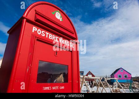 Grönland, Disko-Bucht, Ilulissat, Santas riesige Mailbox Stockfoto