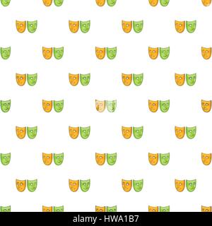 Glückliche und traurige Maskenmuster, Cartoon-Stil Stock Vektor