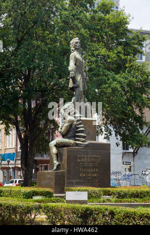 Statue von Jean-Baptiste Le Moyne de Bienville Stockfoto