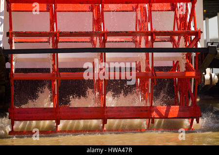 Details der Schaufeln eines Dampfers im Mississippi River Stockfoto