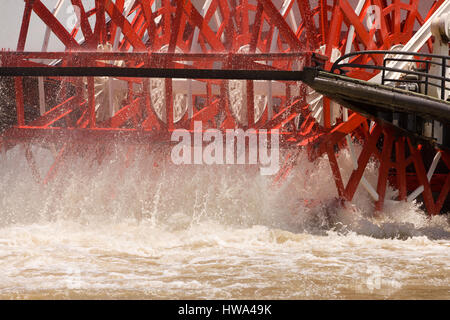 Details der Schaufeln eines Dampfers im Mississippi River Stockfoto