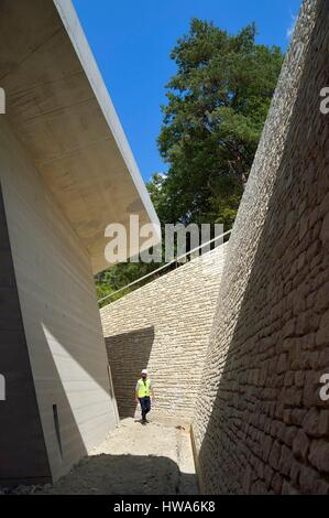 Frankreich, Dordogne, Montignac, Montignac Lascaux parietalen Kunst international Centre (Lascaux 4) Baustelle entwickelt, durch das norwegische Architektur Alter Stockfoto