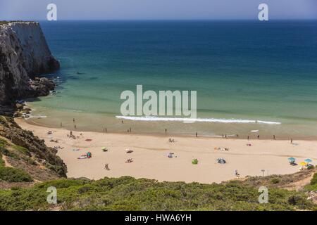 Portugal, Algarve Provinz, Sagres, Naturschutzgebiet des Südostens Alentejo und der Küste Vicentiner, Beliche Strand Stockfoto