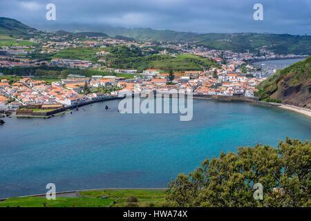 Portugal, Azoren, Insel Faial, Horta, Bucht von Porto Pim Stockfoto