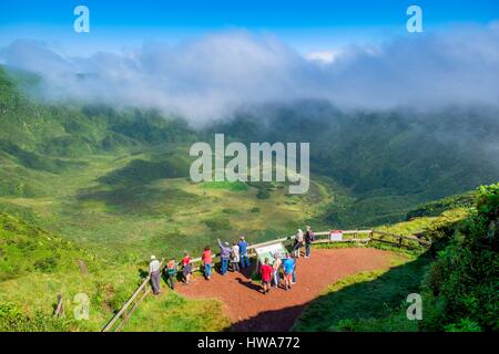 Portugal, Azoren, Faial Insel, Natur-Reserve der Caldeira Faial, die Caldera Krater 2km im Durchmesser und 400 m tief Stockfoto