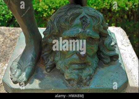 Italien, Kampanien, Amalfiküste, Weltkulturerbe von UNESCO, Statue des David mit dem Kopf von Goliath, Garten der Villa Cimbrone, Ravello Stockfoto