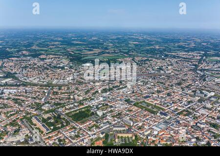 Frankreich, Vendee, La Roche Sur Yon, die Stadt (Luftbild) Stockfoto
