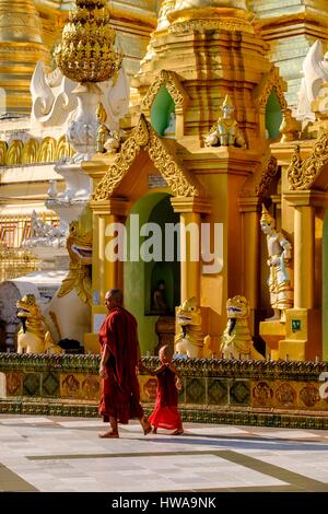 Myanmar, Yangon, Pagode der Shwedagon, datiert zwischen 6 und 10 th. Jahrhundert Stockfoto