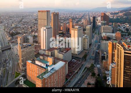 Kolumbien, Cundinamarca Abteilung, Bogota, Bezirk des Centro, allgemeine Ansicht der Stadt von Torre Colpatria Stockfoto