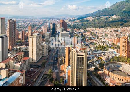 Kolumbien, Cundinamarca Abteilung, Bogota, Bezirk des Centro, allgemeine Ansicht der Stadt von Torre Colpatria Stockfoto