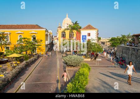 Kolumbien, Bolivar Abteilung, Cartagena, Altstadt als Weltkulturerbe der UNESCO, Stadtteil Centro, Calle San Juan de Dios aufgeführt Stockfoto