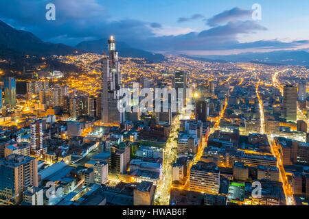 Kolumbien, Cundinamarca Abteilung, Bogota, Bezirk des Centro, allgemeine Ansicht der Stadt von Torre Colpatria Stockfoto