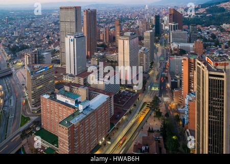 Kolumbien, Cundinamarca Abteilung, Bogota, Bezirk des Centro, allgemeine Ansicht der Stadt von Torre Colpatria Stockfoto